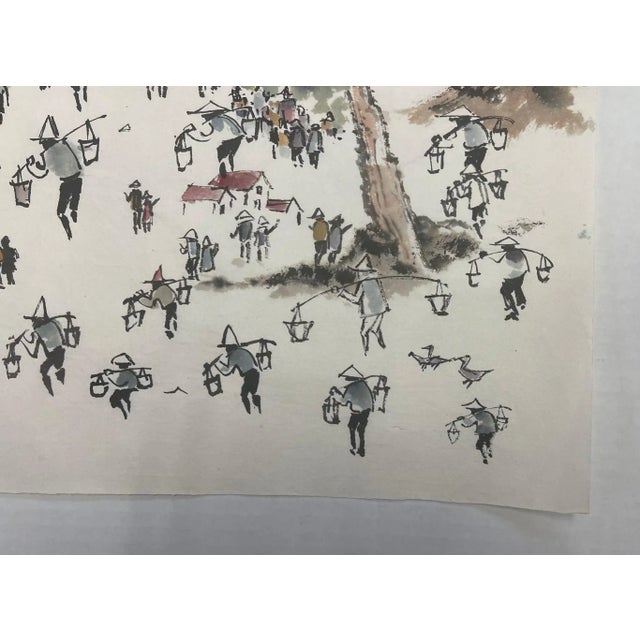 Vintage Original Artwork of People in a Field Landscape. For Sale In Seattle - Image 6 of 8