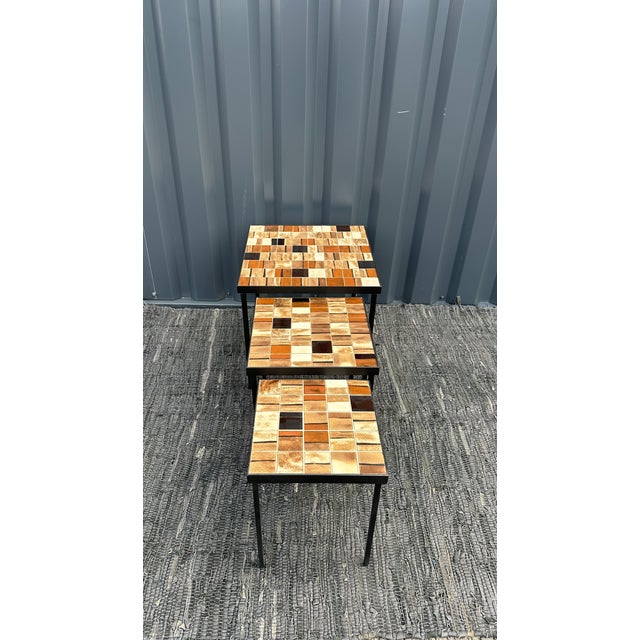 1960s Vintage Nesting Tables by Mado Jolain, 1960s, Set of 3 For Sale - Image 5 of 18