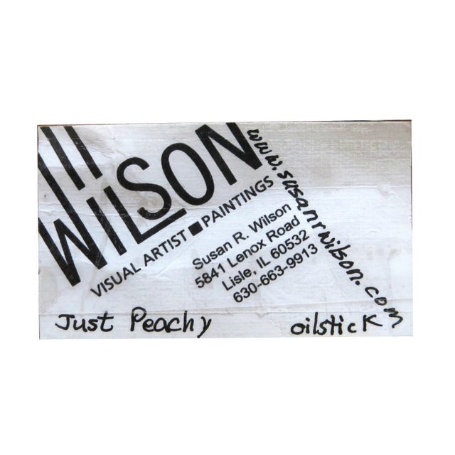 Orange Original Oilstick on Board Still Life by Susan R. Wilson - "Just Peachy" For Sale - Image 8 of 8