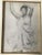 1880s Paul Albert Besnard pencil drawing. From a celebrity’s Southampton, NY oceanfront estate. In a gold gilt frame.
