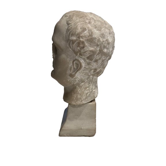 Very old solid marble carved head on a marble base. This piece is all hand carved and probably dates back to the 18th...