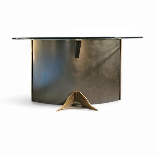 Vintage Table with Oval Glass Top from Belgo Chrom, 1980s For Sale - Image 9 of 12