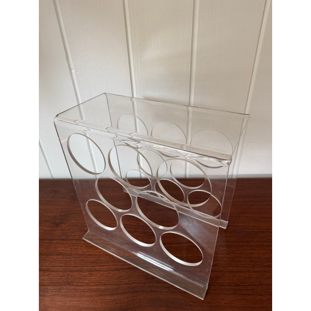 Plastic 1970s Postmodern Lucite Wine Rack For Sale - Image 7 of 9