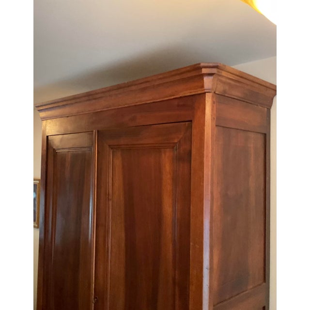 French Provincial 1830s Black Walnut French Armoire For Sale - Image 3 of 13