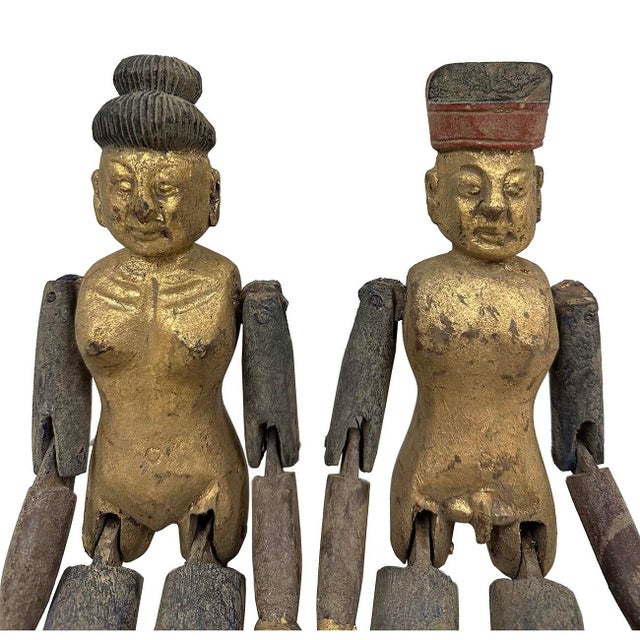 Rare find antique Chinese gilt wooden carved adult toys. It is 100 percent hand made hand carved from Camphor wood with...