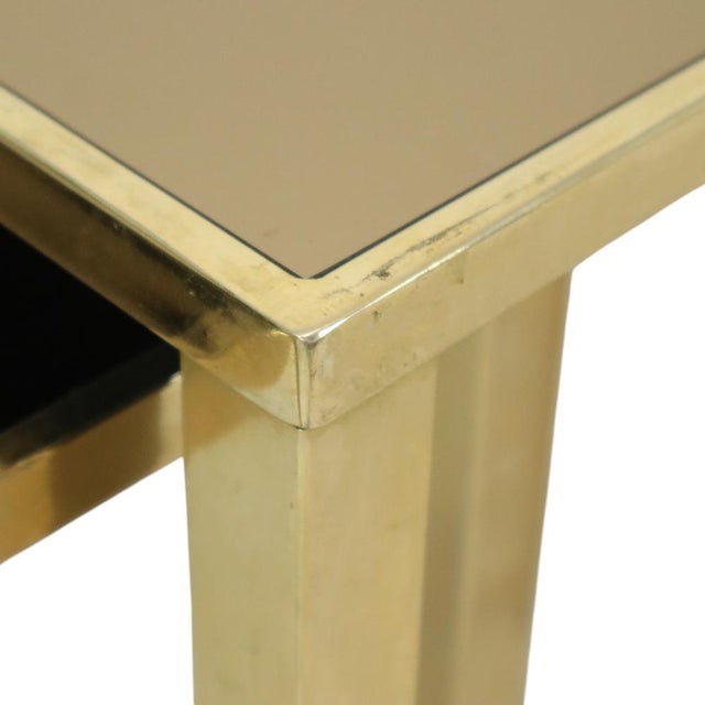Gold Hollywood Regency Nesting Tables from Belgo Chrome, 1970s, Set of 3 For Sale - Image 8 of 16