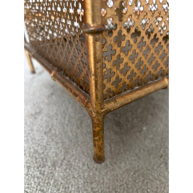 Faux Bamboo and Gilt Metal Waste Can For Sale - Image 9 of 11