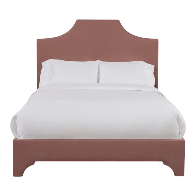 Kit Queen Bedframe, Blush Velvet For Sale