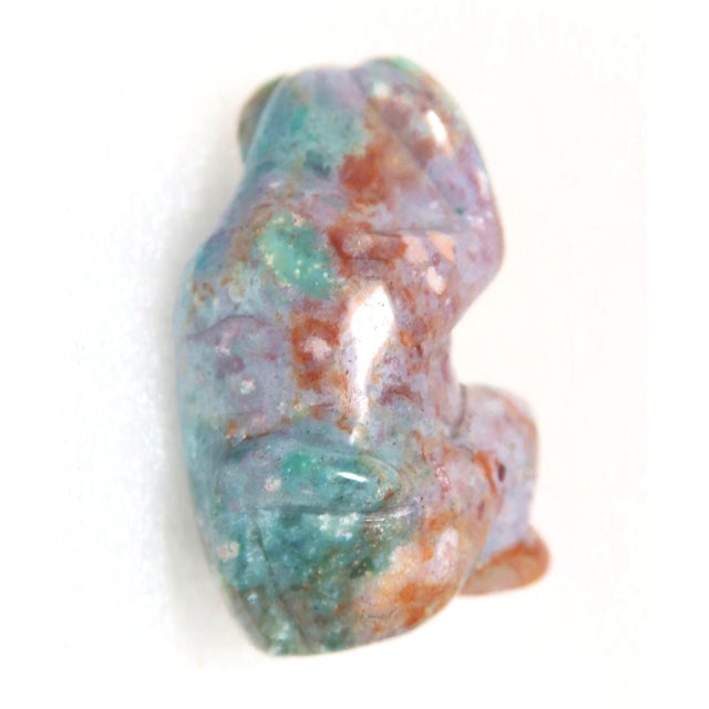 Late 20th Century Late 20th Century Miniature Well-Carved Hand-Carved Naturally Occurring Multi-Colored Jasper "Hear No Evil" Monkey or Gorilla. For Sale - Image 5 of 13