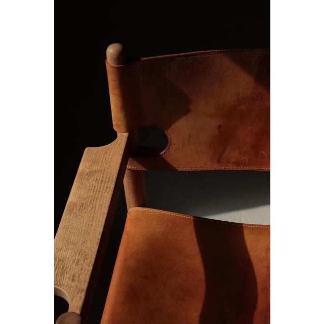 Model BM3238 Spanish Armchairs in Oak and Leather by Børge Mogensen for Fredericia, 1970s, Set of 2 For Sale - Image 18 of 18
