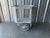 Original Heywood Bros. Wakefield Co. wicker and cane bar cart drinks cart with removable tray. The white finish is...