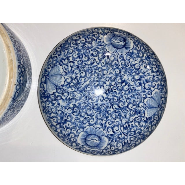 Antique Japanese Blue and White Porcelain Obento, Stacking Dish, Used by Wealthy For Sale - Image 4 of 15