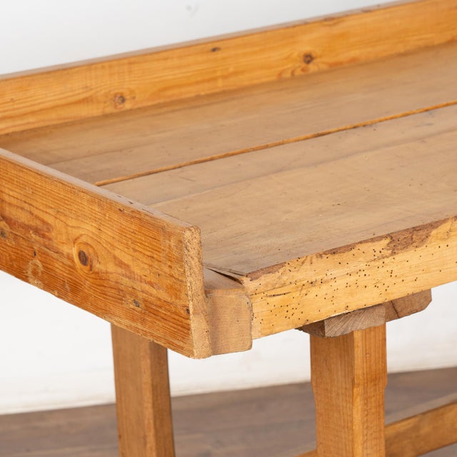 Early 20th Century Rustic Pine Work Table Console From Hungary For Sale - Image 6 of 10