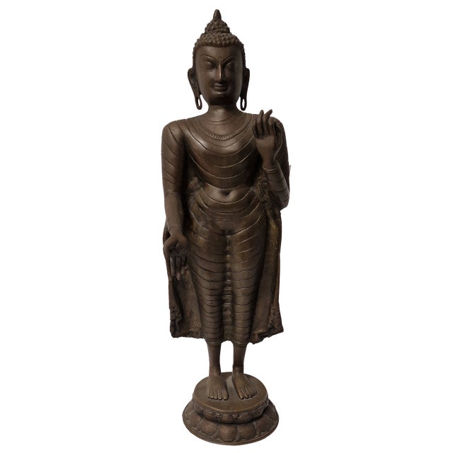 Nepalese Artist, Large Figure of the Buddha, Late 19th Century, Bronze For Sale