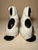 Off-white 1980s Andrea by Sadek Staffordshire Style Black & White Porcelain Spaniel Dogs - Pair For Sale - Image 8 of 10