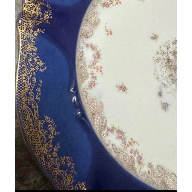Abstract 1892 Theodore Haviland Limoges Deep Cobalt Platter First Year of Maker 13.5in For Sale - Image 3 of 6