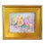 Bouquet of Pastel Floral Flowers Roses Oil Painting by Sean Wu Including the Antiqued Gold Wood Frame For Sale