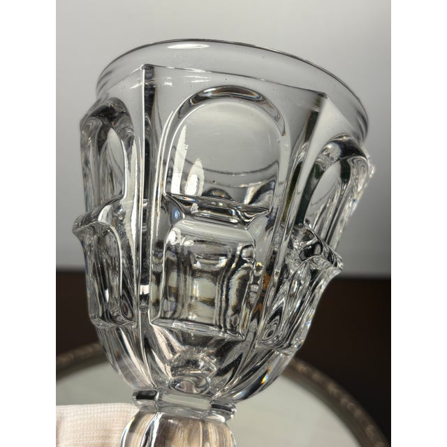 Glass Goblet with Baluster Leg and Leaf Motif from Baccarat, Early 19th Century For Sale - Image 16 of 17