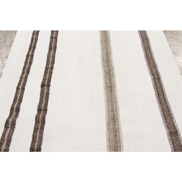 1950s Vintage Turkish Kilim Hemp Rug With Grid Design by Rug & Kilim, 1950-1959 For Sale - Image 5 of 8