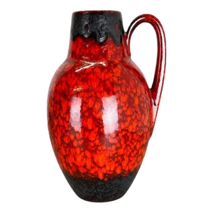 Large Multi-Color Pottery 414-38 Floor Vase from Scheurich, 1970s