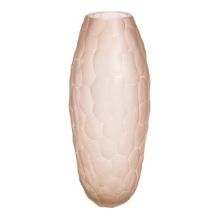 Hand-Blown Modern Tall Murano Vase in Rose Large For Sale