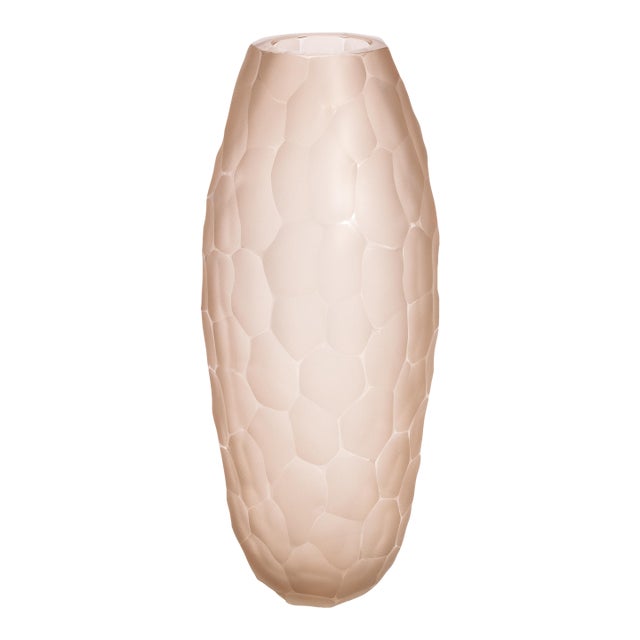 Hand-Blown Modern Tall Murano Vase in Rose Large For Sale