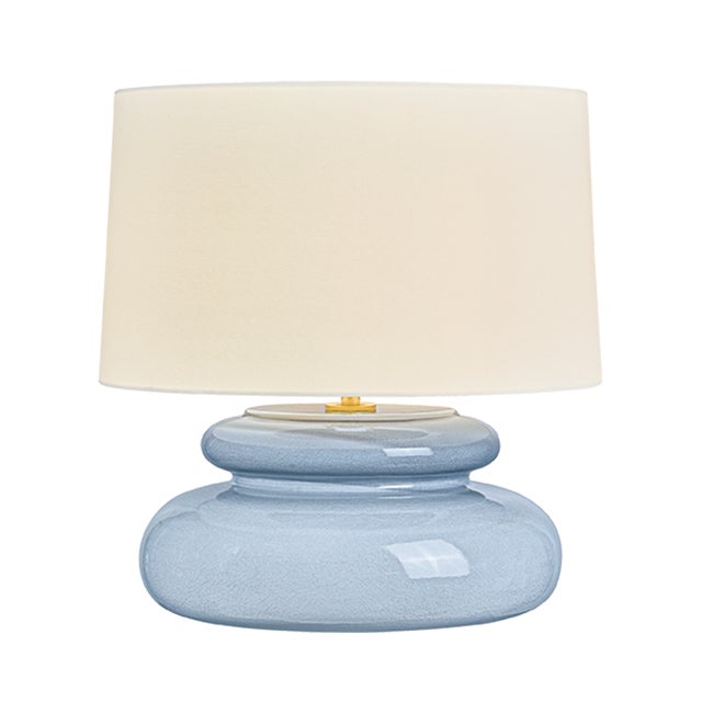Mitzi Pia 19.5 in. 1 Light Table Lamp in Aged Brass and Ceramic Chateau Crackle Finish For Sale - Image 10 of 10