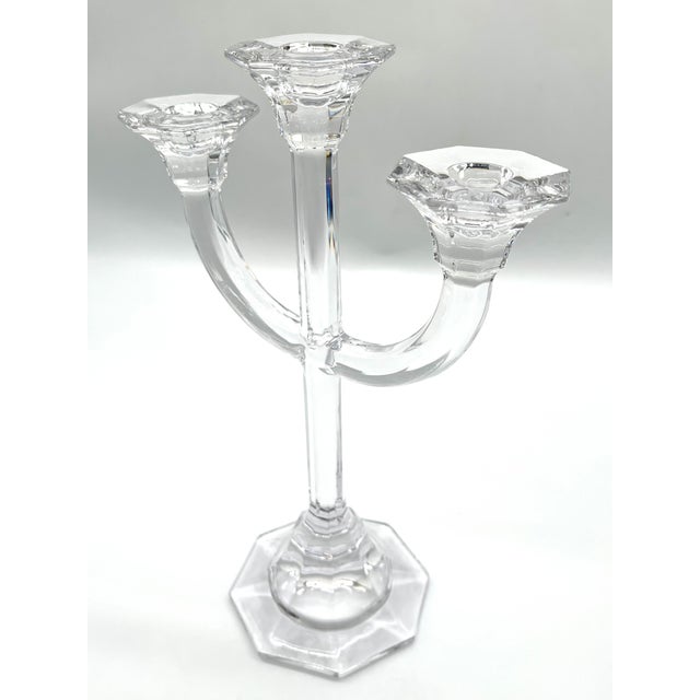 Vintage Three-Light Crystal Candelabra from Villeroy & Boch, 1970s For Sale - Image 4 of 18