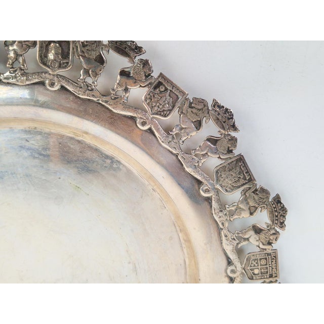 900 Pure Silver Platter from Florentina, Bogota, Colombia, 1970s For Sale - Image 11 of 18