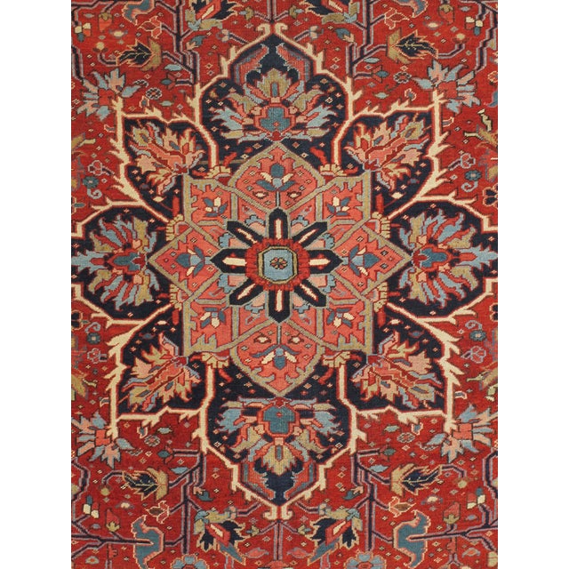 Persian Antique Persian Heriz/Serapi Rug 8'6" X 11'2" For Sale - Image 3 of 5