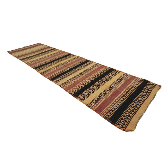 Traditional Vintage Wide Turkish Kilim Runner For Sale - Image 3 of 7