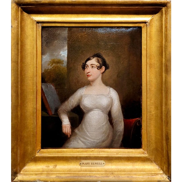 18th Century English School -Portrait of Mary Elwell -Oil Painting For Sale - Image 11 of 11