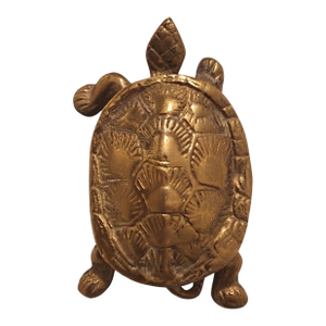 Vintage Hollywood Regency Solid Brass Turtle Trinket Box