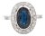 Pompadour Natural Sapphire and Diamond Ring, Size 6.5 For Sale