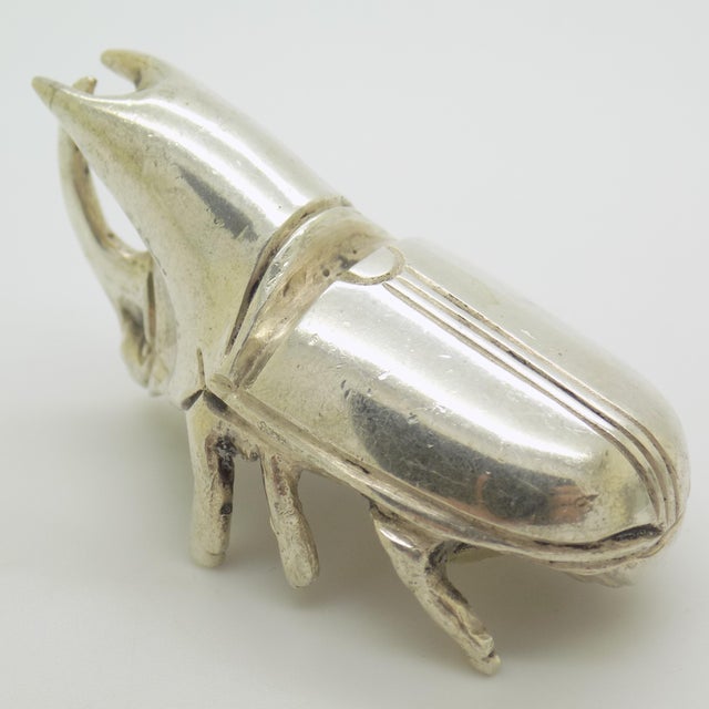 Vintage Italian Silver 800 Hercules Beetle Figurine, Milan, 1940s For Sale - Image 4 of 15