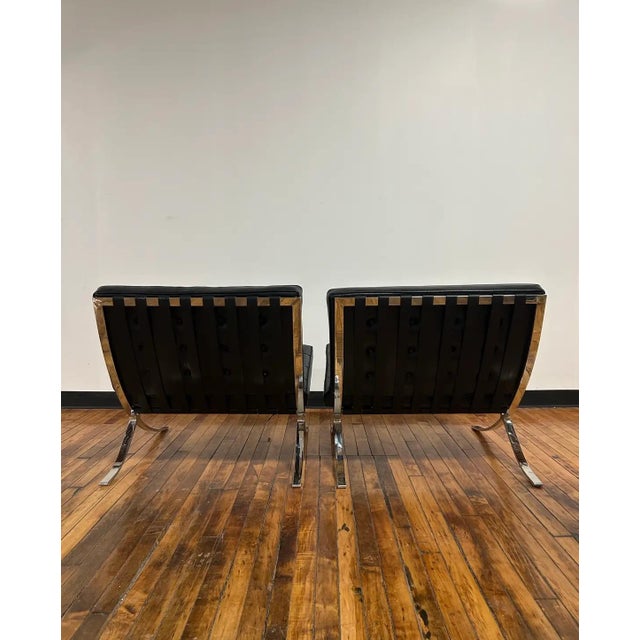 1960s Authentic and Labeled Mies Van Der Rohe Barcelona Chairs With Ottomans for Knoll, 1960s - 2 Sets For Sale - Image 5 of 12
