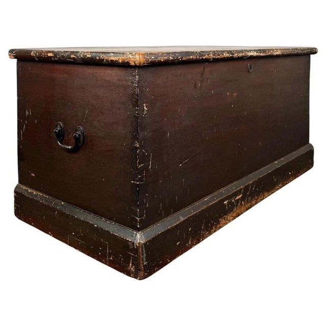 Antique 19th Century Country House Painted Pine Blanket Box For Sale - Image 12 of 12