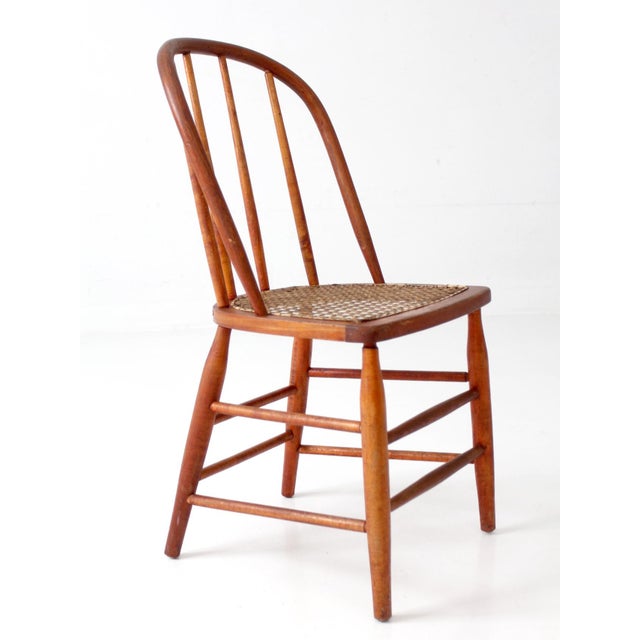 Antique Windsor Style Cane Seat Chair For Sale - Image 11 of 14