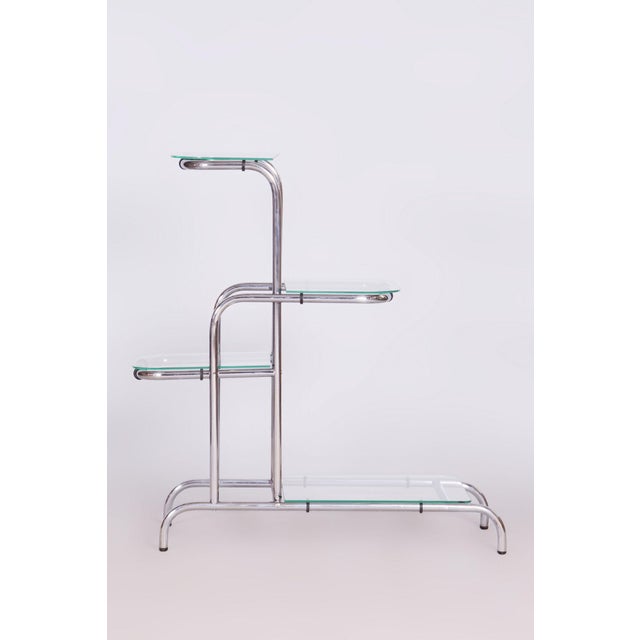 Bauhaus Czech Bauhaus Chrome-Plated Steel Etagere, 1930s For Sale - Image 3 of 7