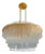 Satin Brass Chandelier With Glass Rods by LMD Custom Lighting For Sale