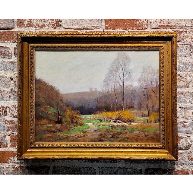 Clifton Wheeler - 1922 Autumn Landscape in Indiana - Oil painting American Impressionist- Oil painting on canvas- signed...