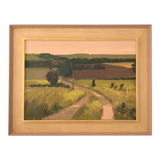 1960s "Evening Solitude" Kansas Landscape Painting by Frank McCoy, Framed For Sale
