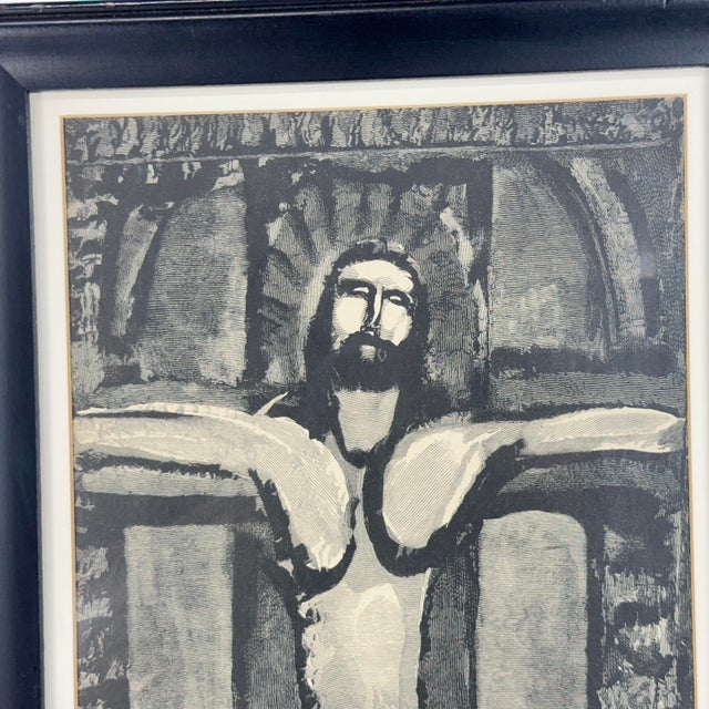 1930s Georges Rouault "Crucifix in Window" the Passion Series Wood Engraving 1936, Roten Galleries, Framed For Sale - Image 5 of 8
