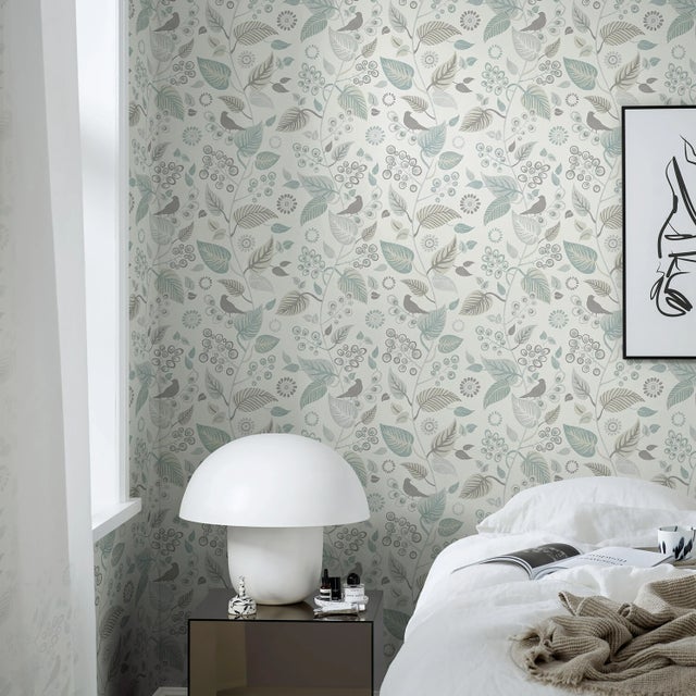Mid-Century Modern Boråstapeter Leaf Rhapsody Wallpaper In Slate For Sale - Image 3 of 3