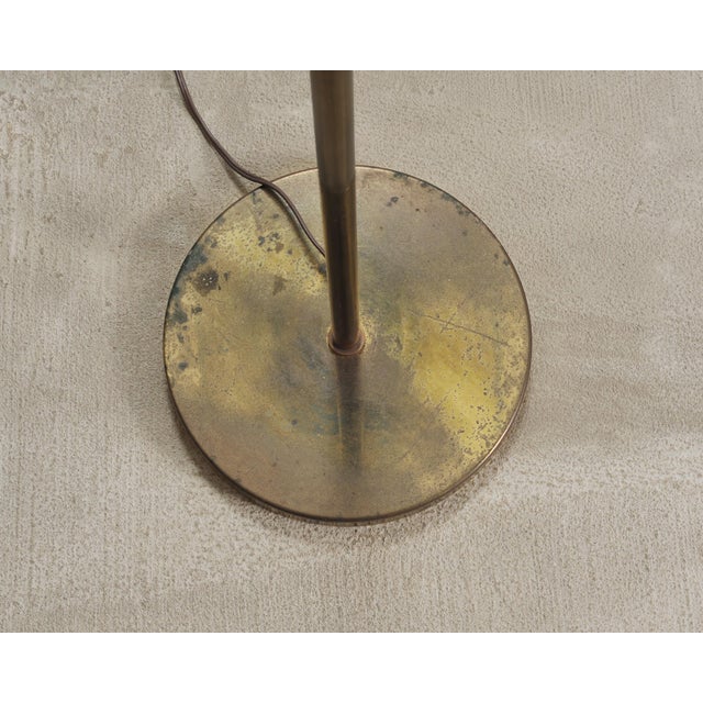 Late 20th Century Mid-Century Modern Patinated Brass Adjustable Pharmacy Floor Lamp For Sale - Image 14 of 16
