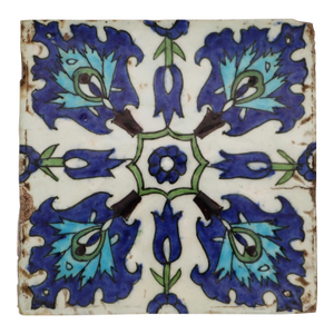 Tile From Damascus, Syria, 18th Century, Featuring Tulips and Alternating Floral