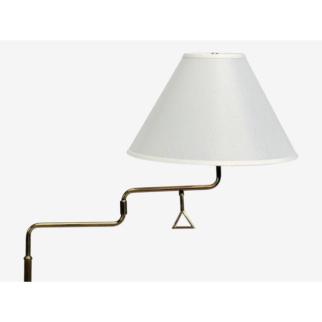 Armaturhantverk Göteborg, Articulating Floor Lamps, Brass, Fabric, Sweden, 1960s For Sale - Image 14 of 15