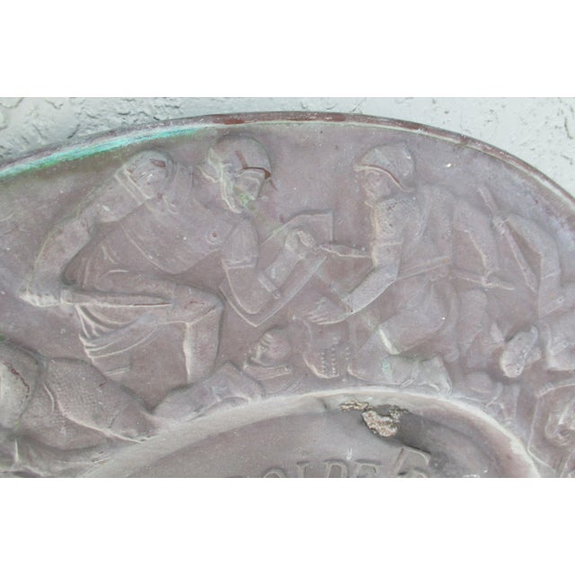 Antique French Renaissance Repoussé Copper François 1er Portrait Wall Rondel Plaque For Sale - Image 4 of 13