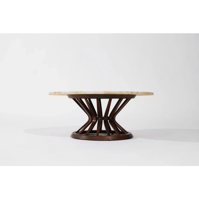 Mid-Century Modern Sheaf of Wheat Travertine Top Coffee Table by Edward Wormley, C. 1950s For Sale - Image 3 of 11