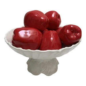 Vintage Ceramic Pottery Red Apple Fruit Bowl Decor